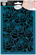 STENCIL ADESIVO 3D  21X14.8CM ROSAS 81143