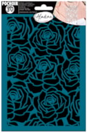STENCIL ADESIVO 3D  21X14.8CM ROSAS 81143