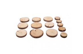 Slices of pine, round, Size: 3cm-5cm, tab-bag 100g RAYHER