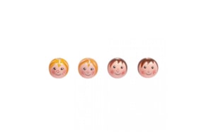 Wooden ball Girl&Boy, 23mm ø, 2 designs,handpainted, RAYHER