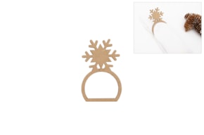 SET 12 NAPKIN RINGS W/ SNOWFLAKE 6X9.3X0.3CM MDF
