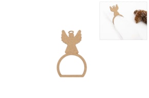SET 12 NAPKIN RINGS W/ ANGEL 6X9.3X0.5CM MDF