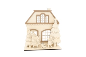 KIT HOUSE W/ GIRL ANS SANTA CLAUS 28X10X30X0.6CM CHOUPO