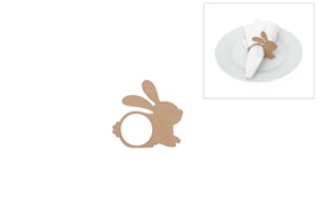 SET 12 NAPKIN RINGS W/ RABBIT 9X8.6X0.3CM MDF