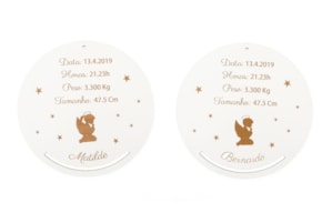 CAZADOR SUEÑOS NACIMIENTO PERSONALIZABLE D.22X0.3CM MDF BLAN