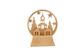 CHRISTMAS VILLAGE SCENE 20X19X0.3CM MDF W/BASE 17X7X1.2CM MF