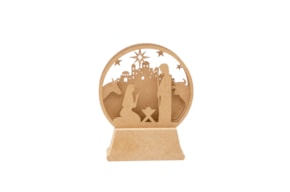 HOLLY FAMILY SCENE 20X19X0.3CM MDF W/BASE 17X7X1.2CM MF