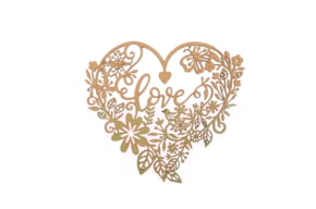 HEART LOVE 20X17.7X0.3CM MDF