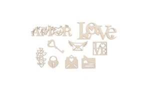 SET 9 APPLICATIONS LOVE 10X0.3CM CHOUPO