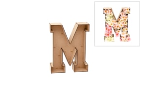 KIT LETTER M 23X7.3X30X0.3CM MDF