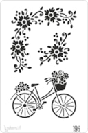 PLANTILLA 20X30CM 196 BICICLETA CON FLORES