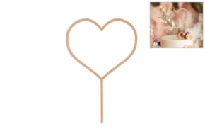 SET 2 CAKE TOPS HEART13X22X0.3CM MDF