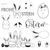 CLEAR STAMPS 10.25X9.7CM 11 FIGURAS PASCOA