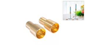 SET 2 SUPORTES VELA  2.2/1.8X5CM DOURADO P/GARRAFA