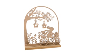 EASTER SCENE RABBIT BICYCLE  30X8X33X0.3CM MDF