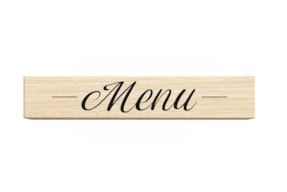 WOODEN STAMP 8X1.5CM MENU  01869