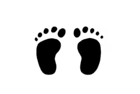 WOODEN STAMP  B BABY FEET  01057