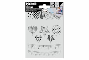 STENCIL BALLOONS & BANNERS 10X15CM  81173