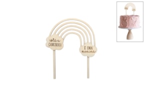 SET 4 CAKE TOPPERS 12X14X0.3CM POPLAR W.