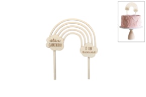 SET 4 CAKE TOPPERS 12X14X0.3CM POPLAR W.