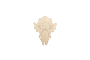SET 6 BOY ANGELS 7.9X10X0.3CM POPLAR W.