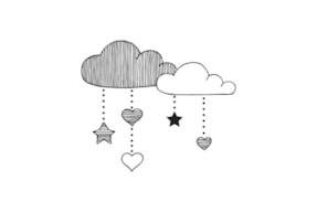 WOODEN STAMP F CLOUDS  01646