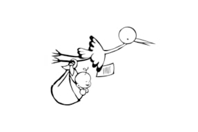 WOODEN STAMP G STORK  01282