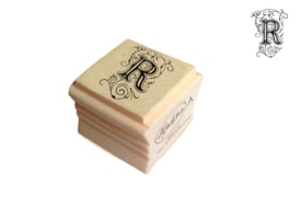WOODEN ALPHABET STAMP LETTER R 2.7X.7CM  A-03048
