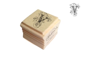 WOODEN ALPHABET STAMP LETTER V 2.7X.7CM  A-03052