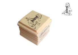 WOODEN ALPHABET STAMP LETTER I 2.7X.7CM  A-03039