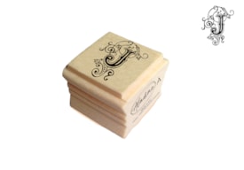 WOODEN ALPHABET STAMP LETTER J 2.7X.7CM  A-03040
