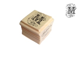 WOODEN ALPHABET STAMP LETTER M 2.7X.7CM  A-03043