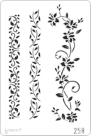STENCIL 20X30CM 258 FLOWERS ARABESQUES