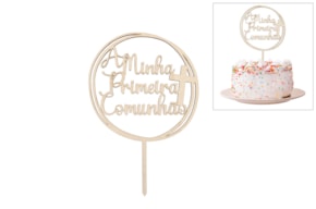 SET 2 CAKE TOPPER A MINHA PRIMEIRA COMUNHÃO 15.6X23.7X0.4CM