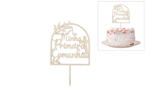 SET 2 CAKE TOPPER A MINHA PRIMEIRA COMUNHÃO 15X25.3X0.4CM