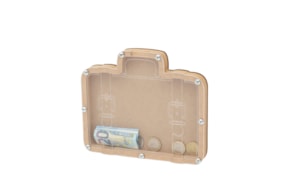 KIT CUADRO HUCHA MALETA VIAGEM 20X17.3X1.6CM MDF