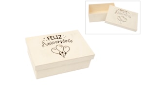 CAIXA FELIZ ANIVERSÁRIO 22X15X8CM