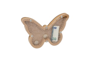 FRAME MONEYBOX BUTTERFLY 21X14.2X1.6CM MDF