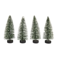 SET 4 ABETOS VERDE C/NIEVE 10CM RAYHER