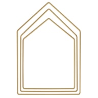 Metal rings Houses, assorted, gold, 1x19cm, 1x23cm, 1x27.5c
