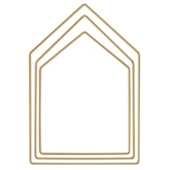 Metal rings Houses, gold, 1x19cm, 1x23cm, 1x27.5cm RAYHER