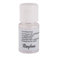 Iris glitter/ glass, white, bottle 10 ml RAYHER
