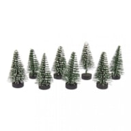 Deco-Snowy Fir tree, 5cm, green, PVC box 8pcs