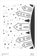 STENCIL 20X30CM 344 HOUSES WITH STARS