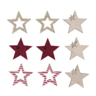 Wood+ felt decorative shapes Star, 4.5, assorted, RAYHER