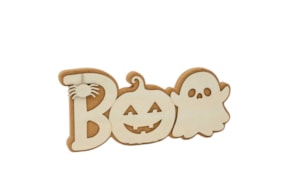 APLICATION HALLOWEEN BOO 30X14X1.6CM MDF