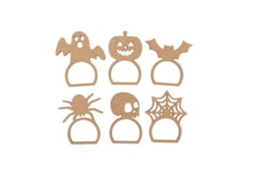 SET 12 ARGOLAS GUARDANAPO HALLOWEEN 10X0.3CM MDF