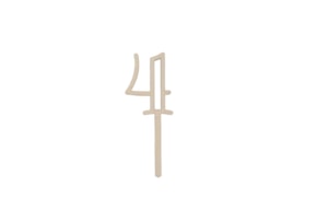 SET 4 TOPPERS NUMERO 4 9.7X0.4CM CHOUPO