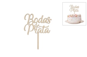 SET 4 TOPPERS BODAS DE PRATA 10X13.1X0.4CM CHOUPO