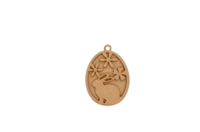 SET 6 EGGS WITH RABBIT 5.9X8.2X0.3CM MDF